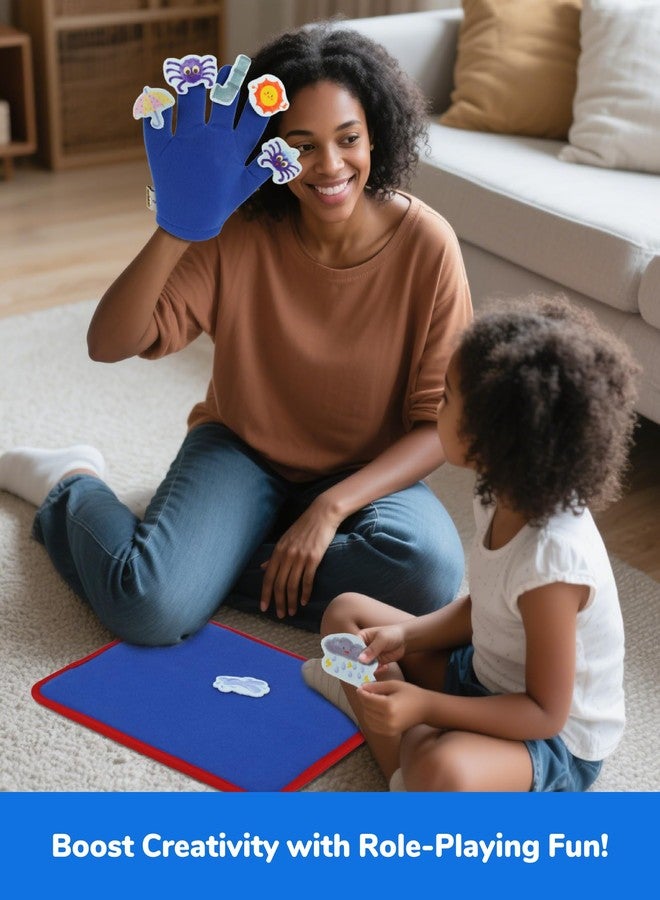 CHEFAN Felt Board for Toddlers, Finger Puppets Includes Itsy Bitsy Spider, 5 Little Ducks & More, Flannel Board for Preschool Learning Activities, Interactive Storytelling Set with Gloves (4 Sets) - Image 5